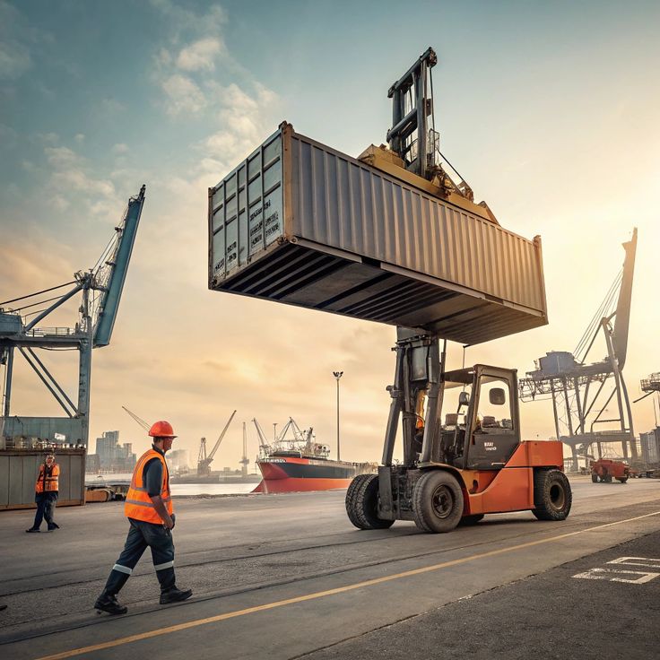 Cargo containers on ship